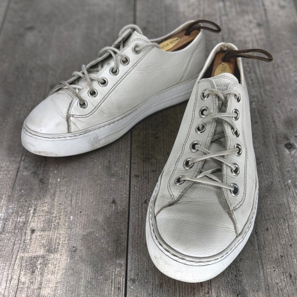 Paul Green Shoes Women 7 Hadley White Leather Low Top Lace Up Platform Sneakers